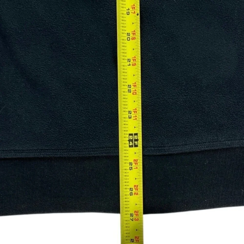 Banana Republic Men’s Quarter Zip Snap Pullover Black Fleece Top Size Large